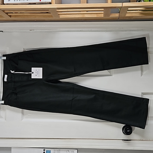 Bleu Faux Leather Black Pants 10 - Picture 1 of 5